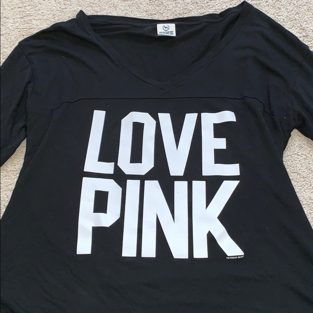 Love Pink VS Three Quarter Sleeve V Neck